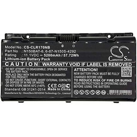 Batterie pour Clevo N150 RD/RF N170 RD/RF