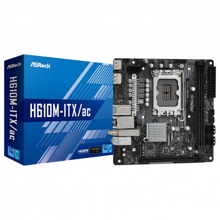 Carte mère ITX ASROCK H610M-ITX AC DDR4 (HDMI + DISPLAY PORT) Socket 1700